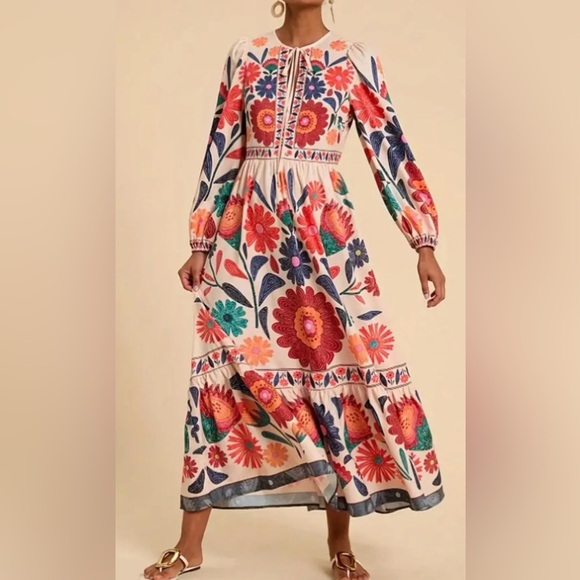 SHEIN Dresses & Skirts - SHEIN Multicolor Floral Long Sleeve Dress